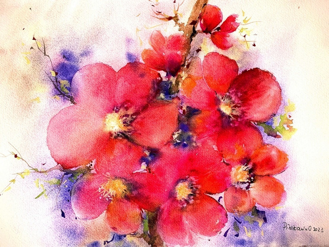 Tablou Gutui japonez acuarela