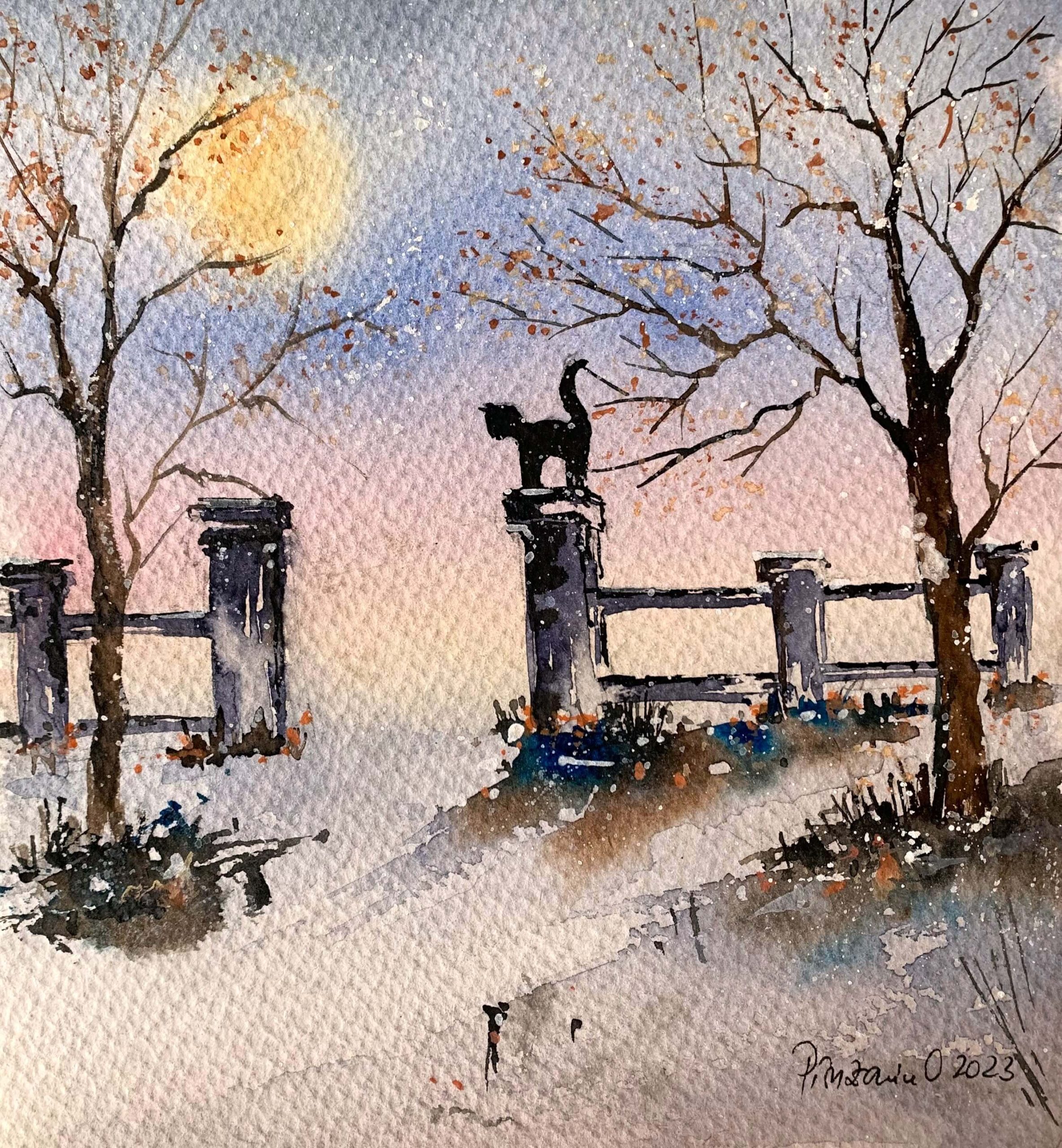 Tablou pictat manual Pisica