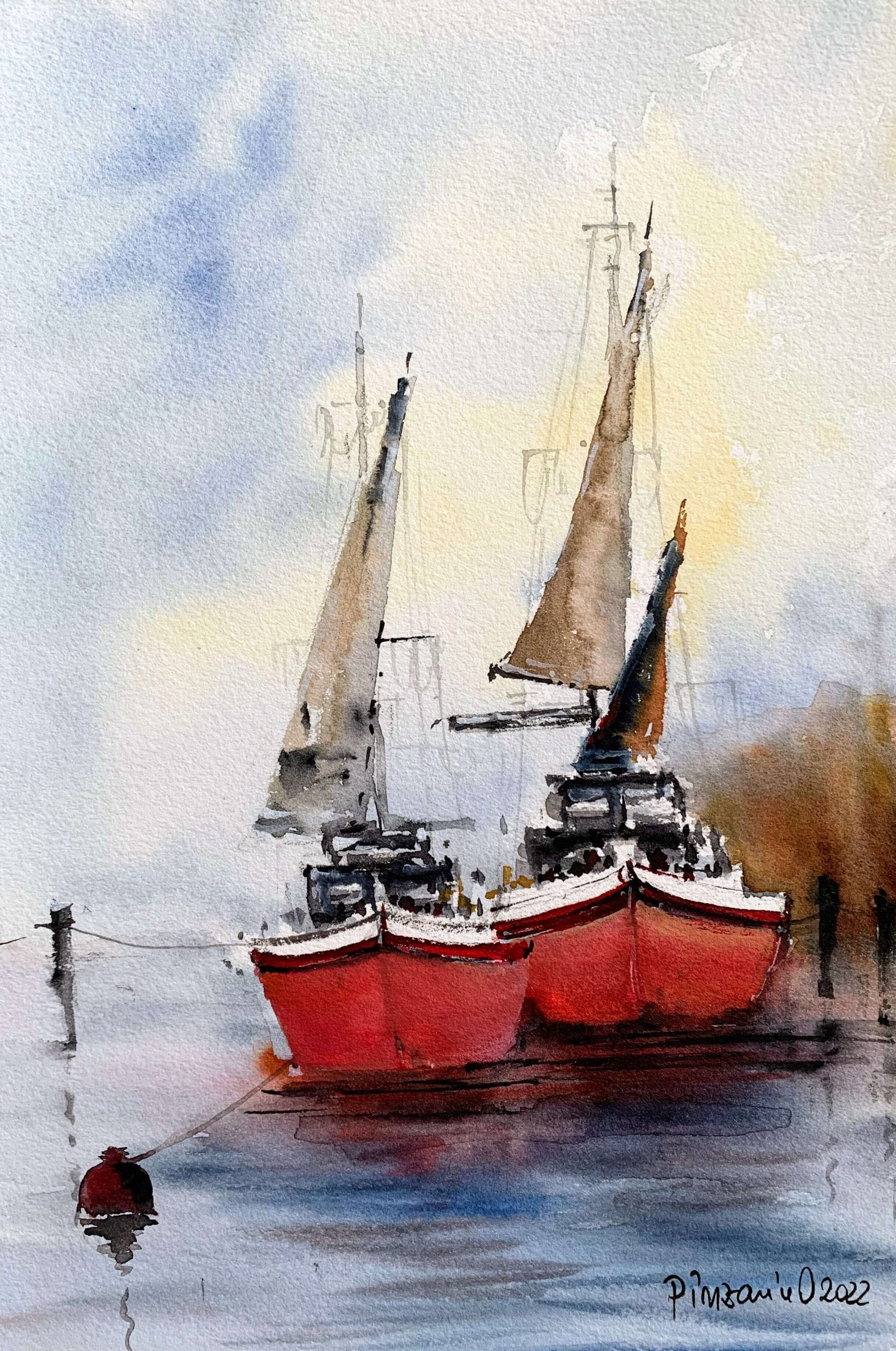 Tablouri living Barci acostate