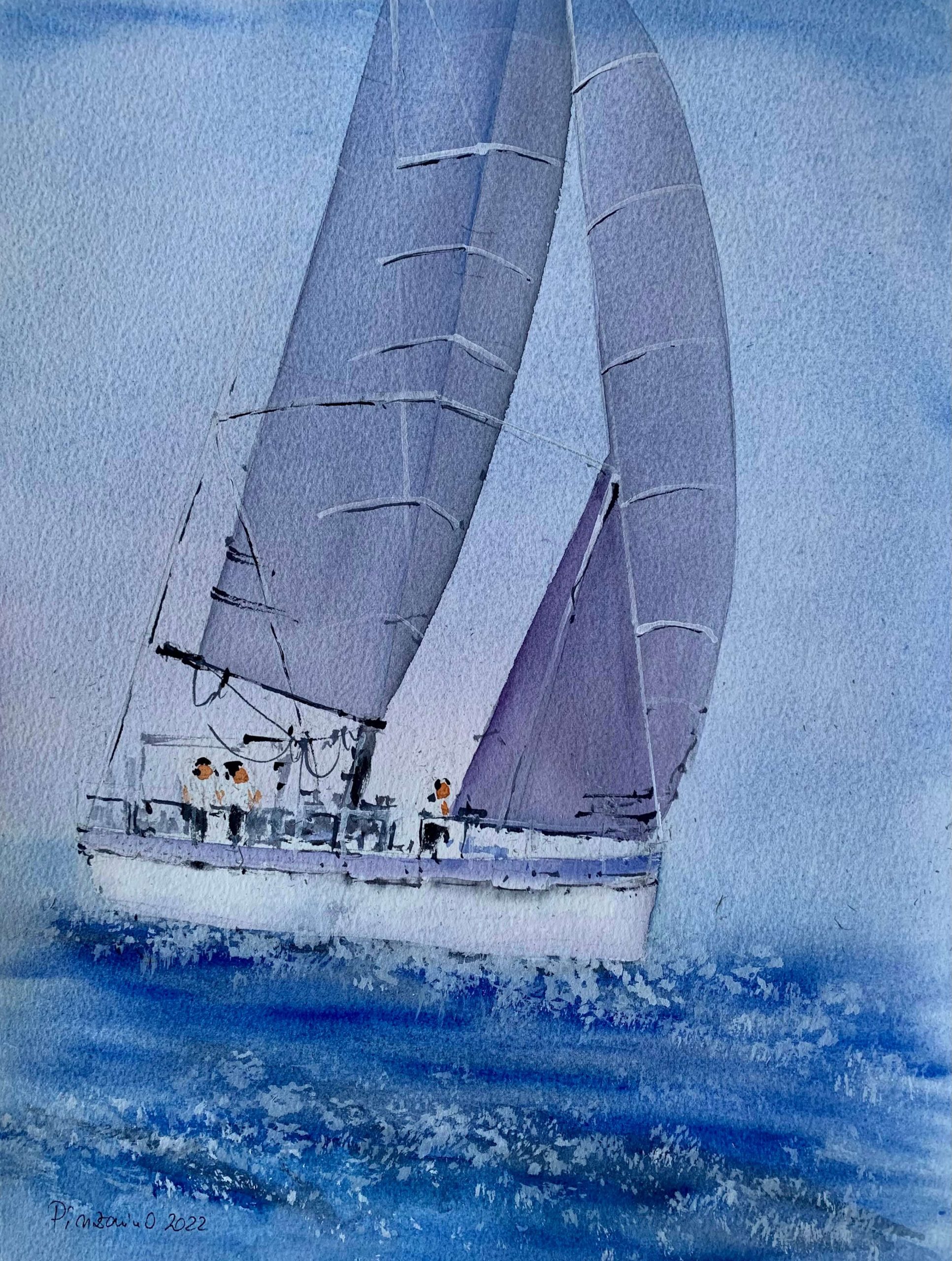 Tablouri living Regata in largul marii