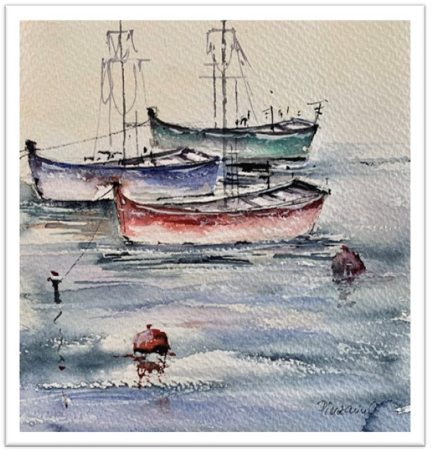 Tablouri personalizate Apus de soare Barci de pescari