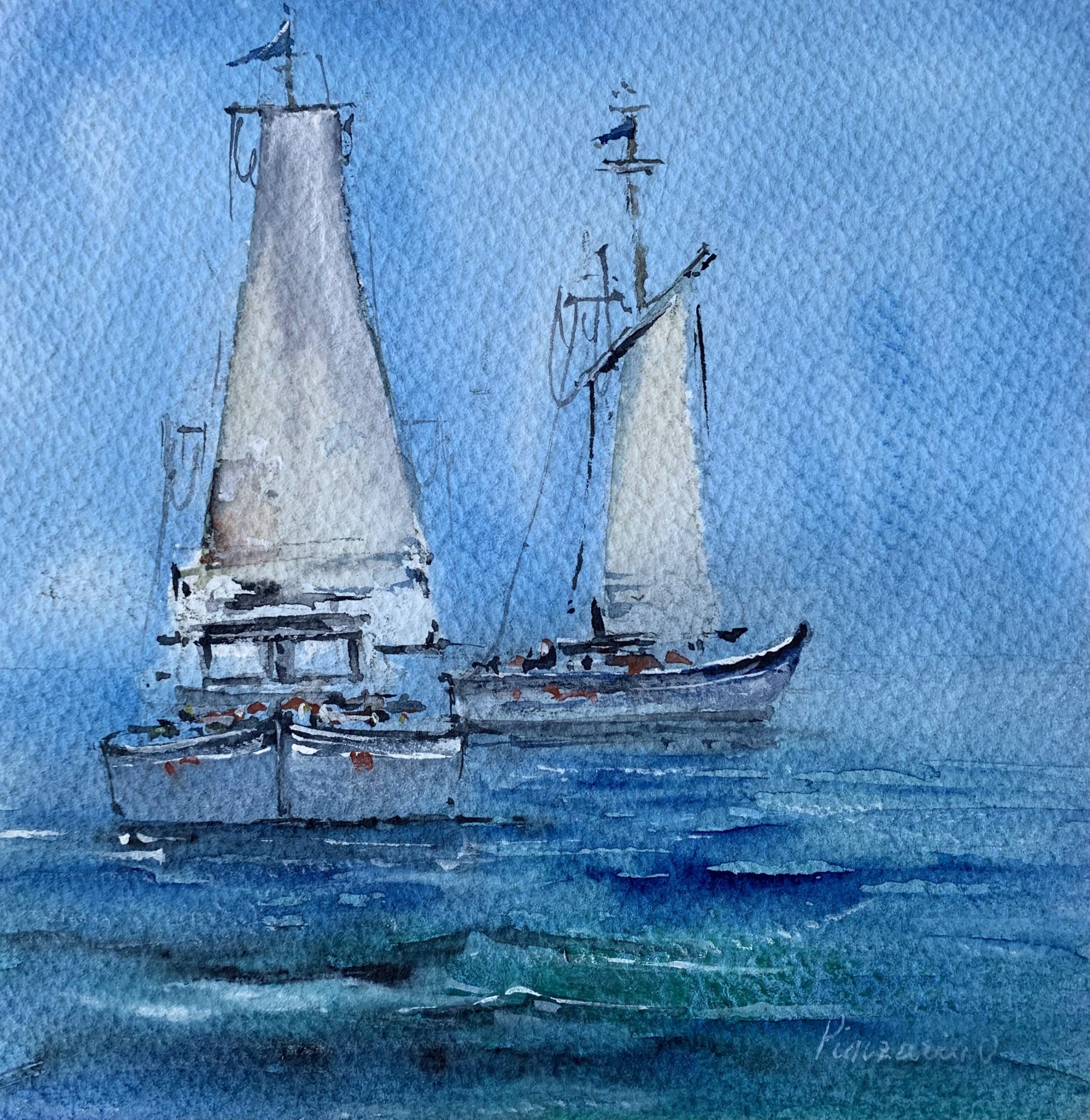 Tablouri personalizate Vapoare aproape de tarm